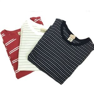 3 Striped LL Bean Shirts